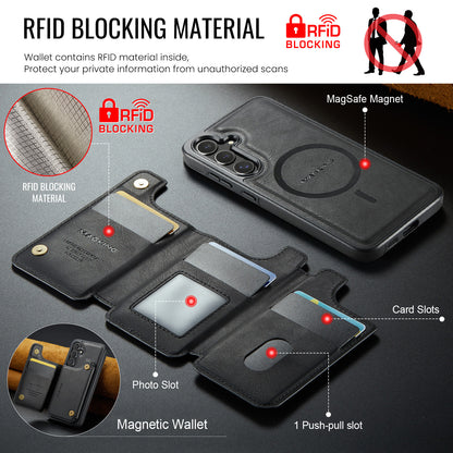 2 in 1 Magnetic Leather Wallet Case for Samsung