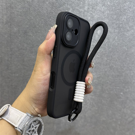 Lanyard Matte Shockproof Case For iPhone