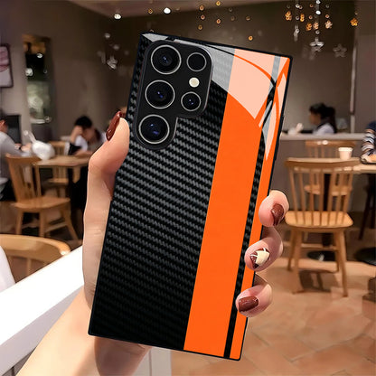 Orange Striped Pattern Hard Case for Samsung
