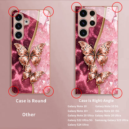 Gilt Pink Butterfly Pattern Hard Case for Samsung