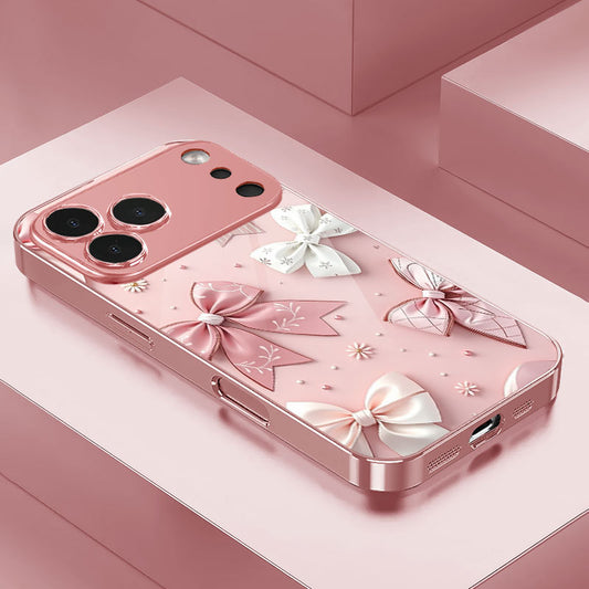 Pink White Bow Pattern Hard Case for iPhone
