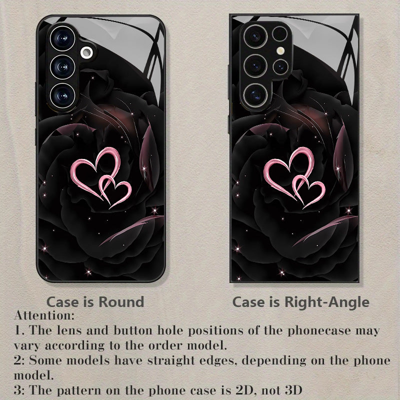 Black Rose Pink Heart Hard Case for Samsung