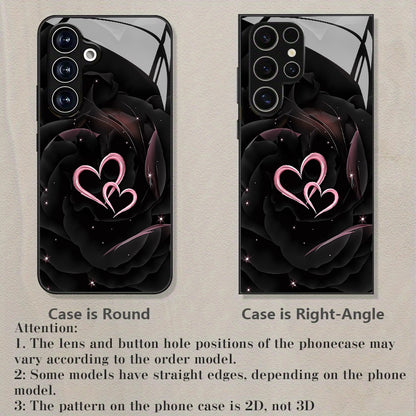 Black Rose Pink Heart Hard Case for Samsung