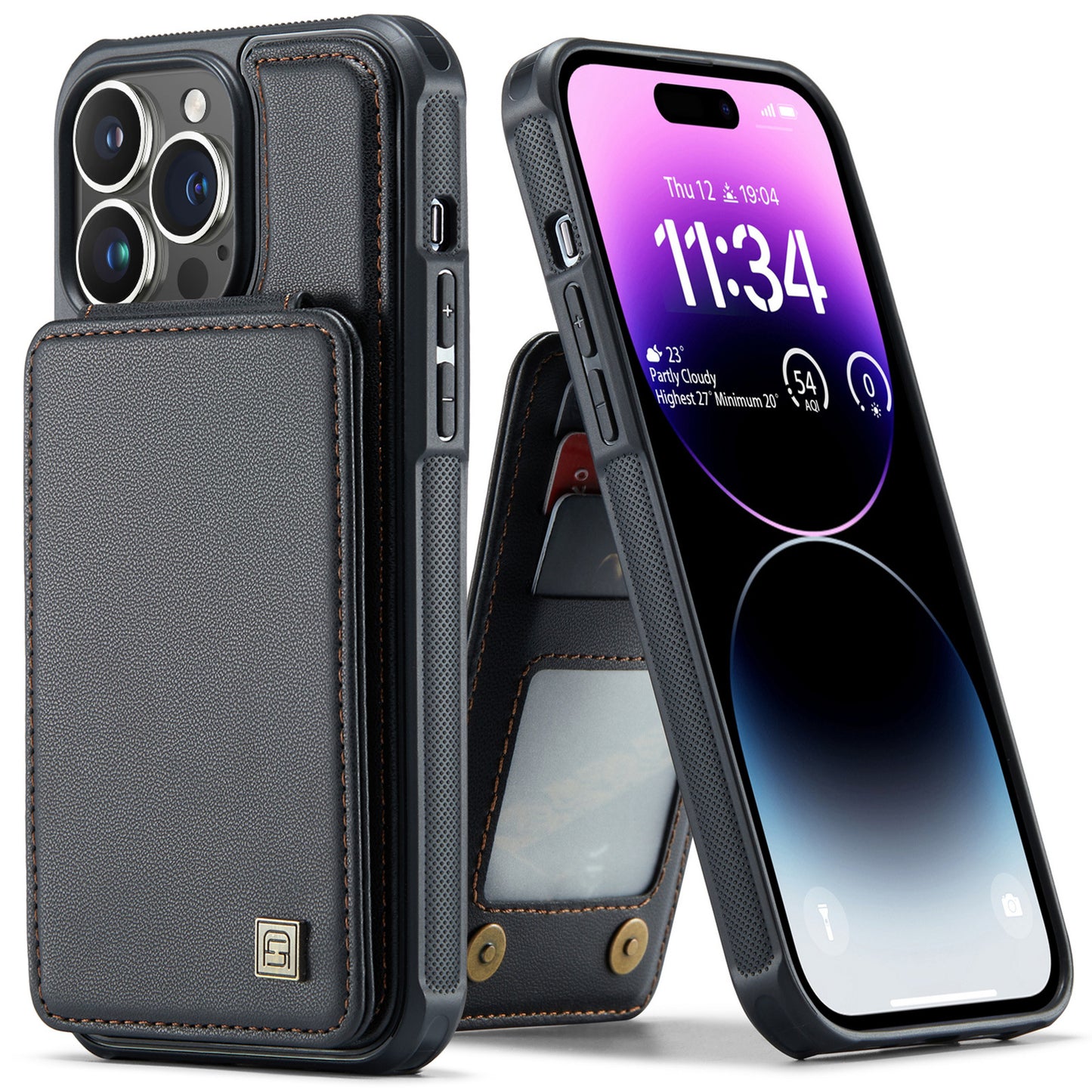 2 in 1 Magnetic Wallet Leather Case for iPhone