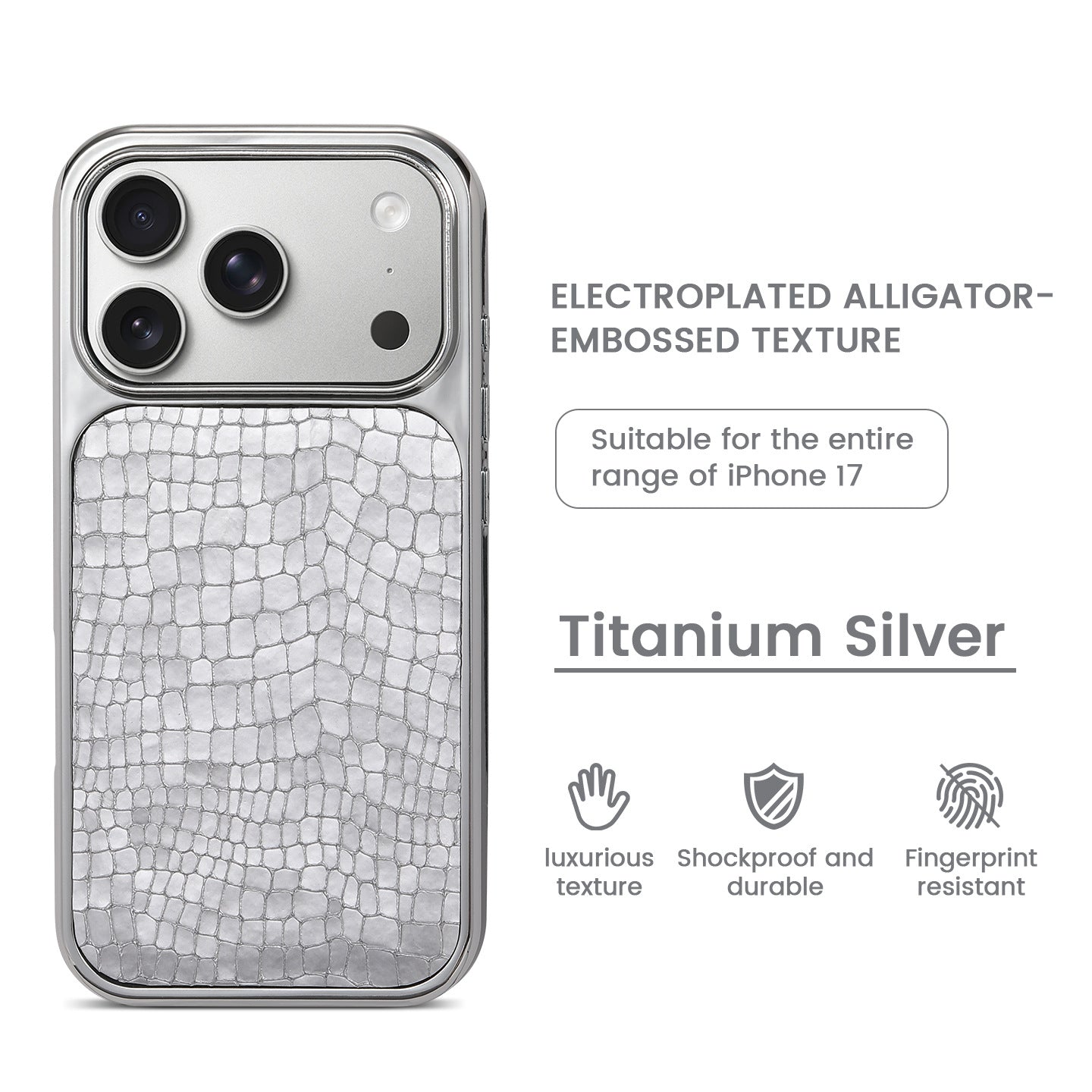 Crocodile Grain PU Leather Case for iPhone