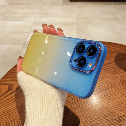 Lens Protection Dual Color Gradient Case for iPhone
