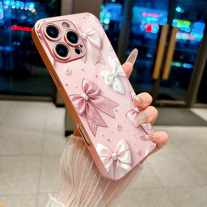 Pink White Bow Pattern Hard Case for iPhone