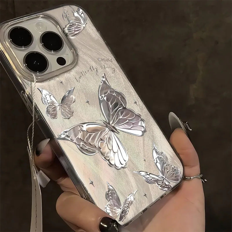Silver Butterfly Soft Case for iPhone