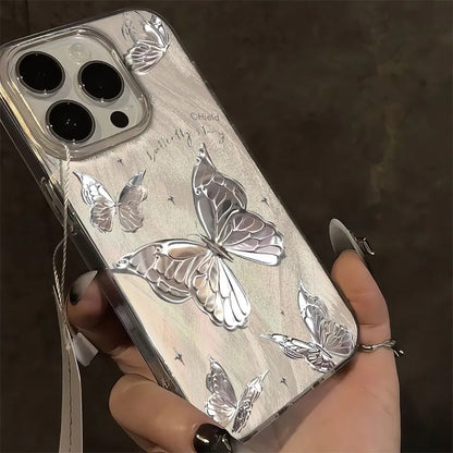 Silver Butterfly Soft Case for iPhone