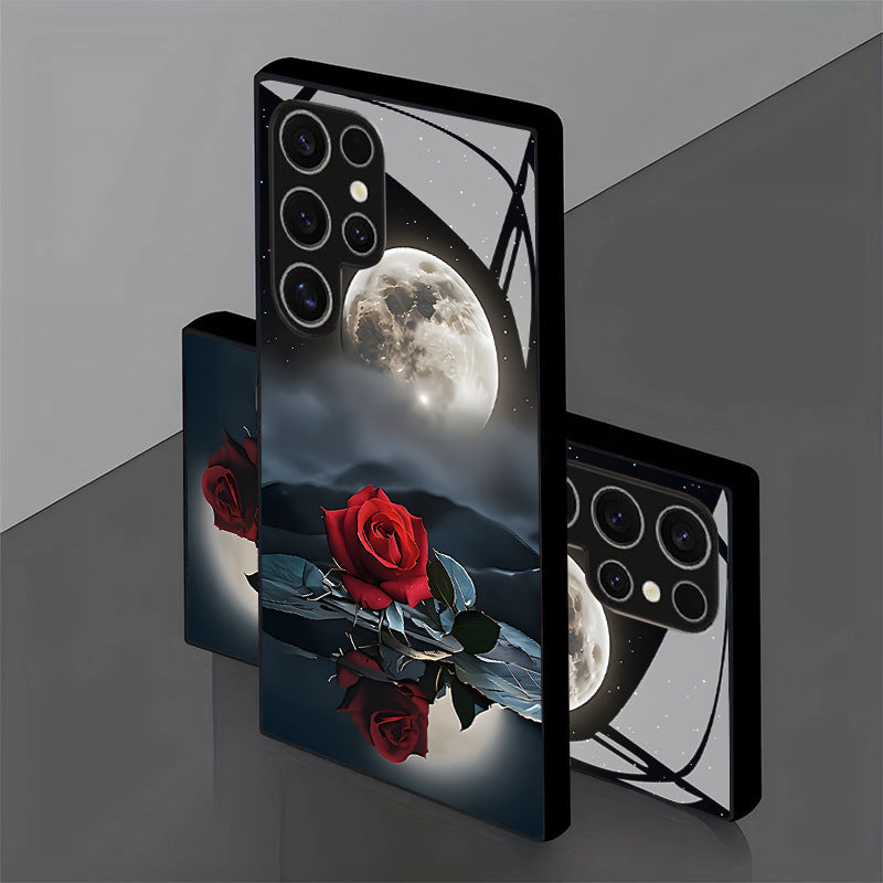 Moonlit Night Red Rose Hard Case for Samsung