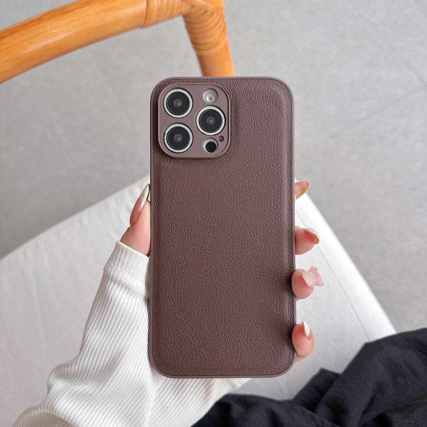 Litchi Grain Leather Case for iPhone