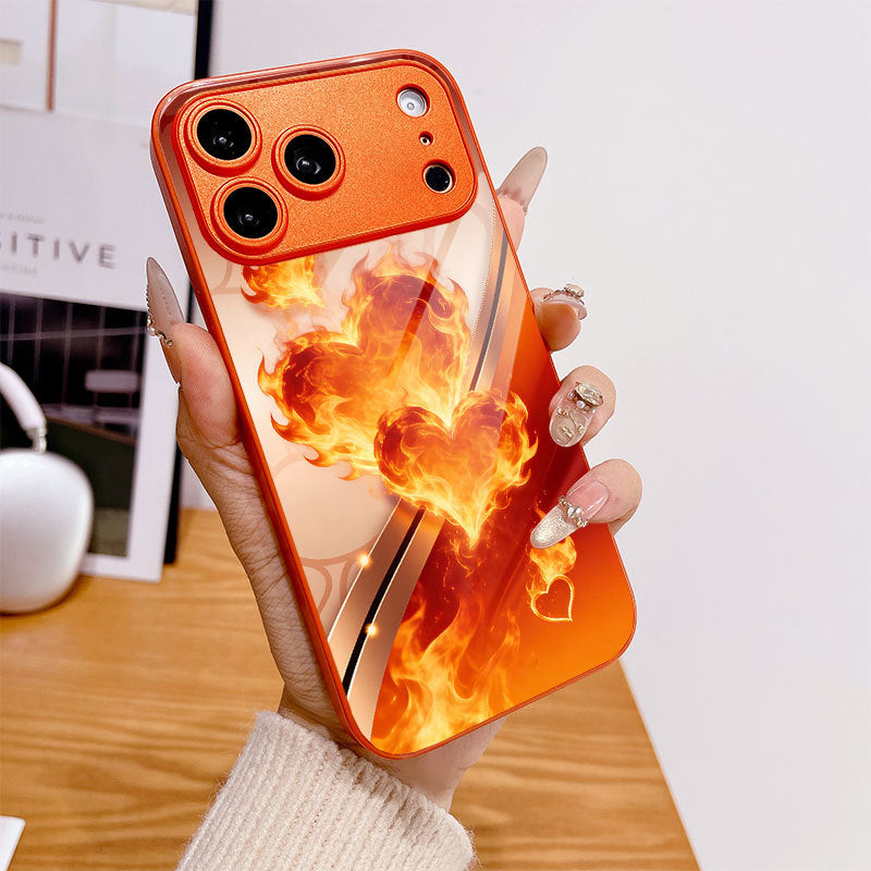 Flaming Double Hearts Hard Case for iPhone