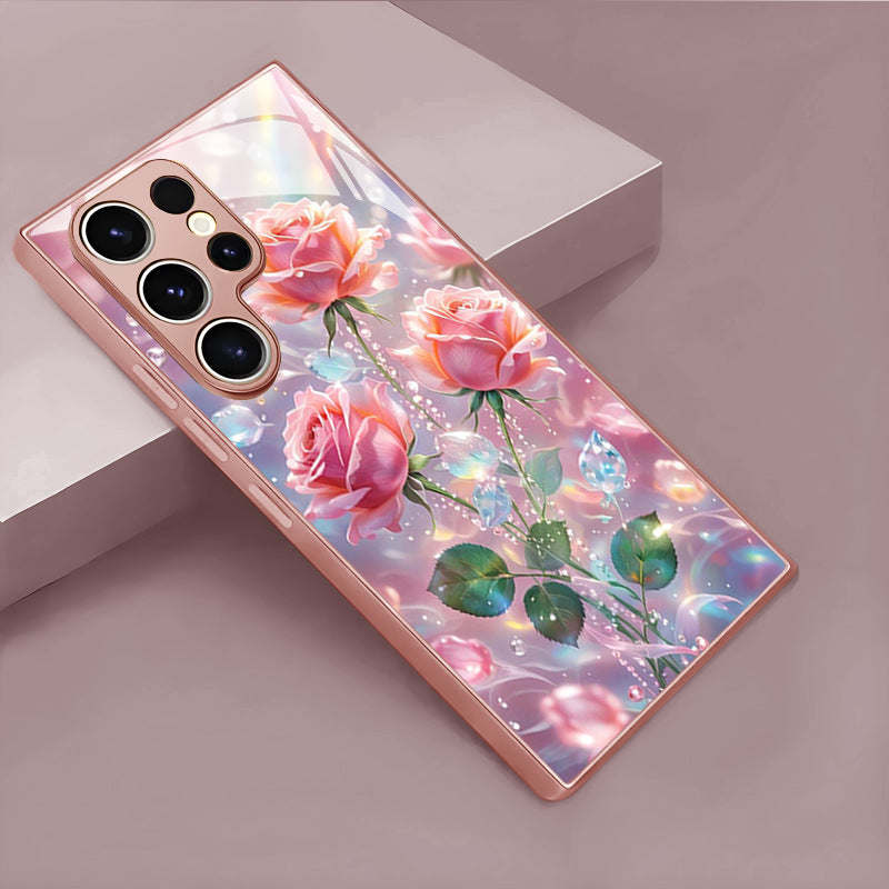 Colorful Pink Rose Pattern Hard Case for Samsung