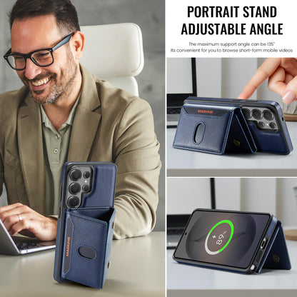 2 in 1 Magnetic Leather Wallet Case for Samsung