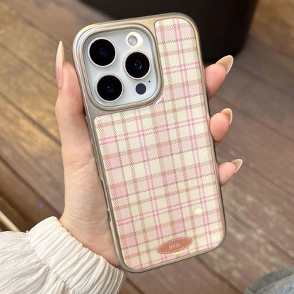 Plaid Pattern Shockproof Soft Case for iPhone