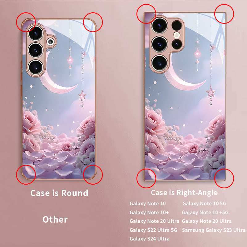 Lunar Pink Rose Pattern Hard Case for Samsung