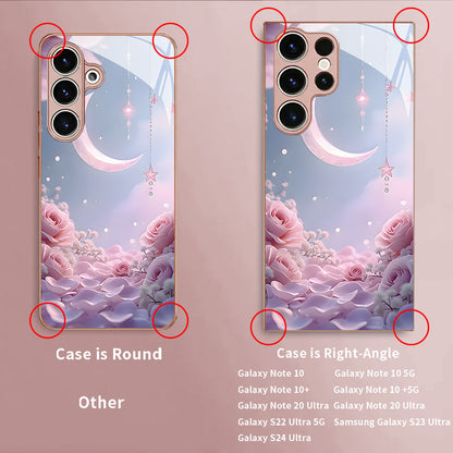 Lunar Pink Rose Pattern Hard Case for Samsung