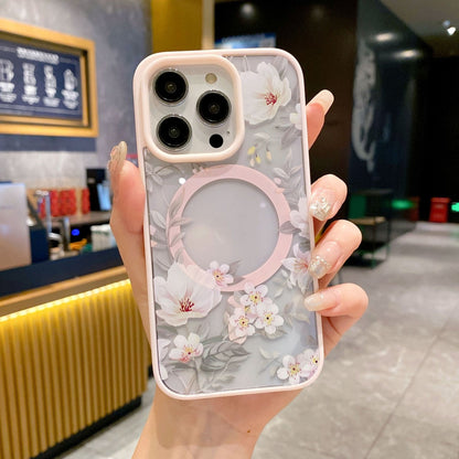 Flowers Acrylic Transparent Case for iPhone