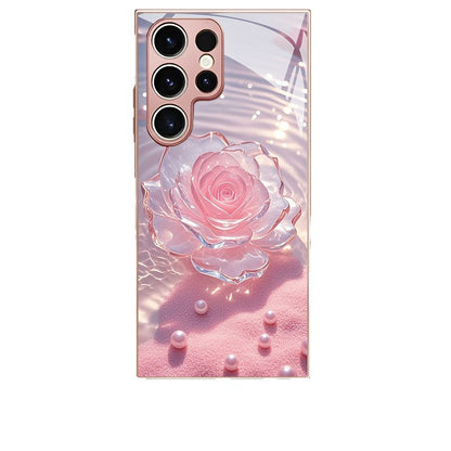 Transparent Rose Pattern Hard Case for Samsung