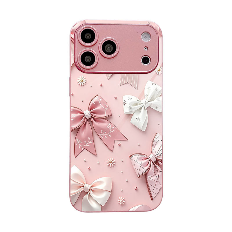 Pink White Bow Pattern Hard Case for iPhone