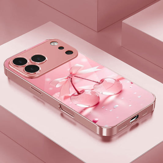 Clear Cherries Pattern Hard Case for iPhone