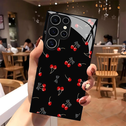 Cherry Pattern Black Hard Case for Samsung