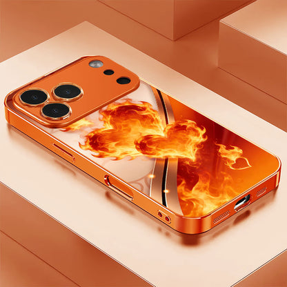 Flaming Double Hearts Hard Case for iPhone