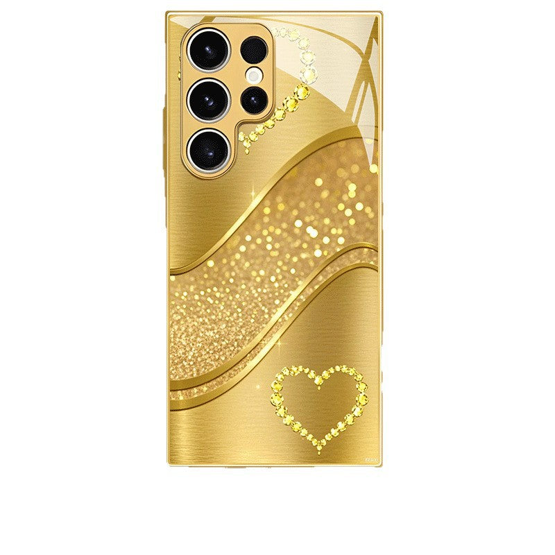 Gold Heart Pattern Hard Case for Samsung