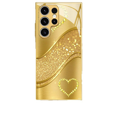 Gold Heart Pattern Hard Case for Samsung