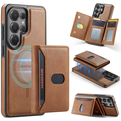2 in 1 Magnetic Leather Wallet Case for Samsung