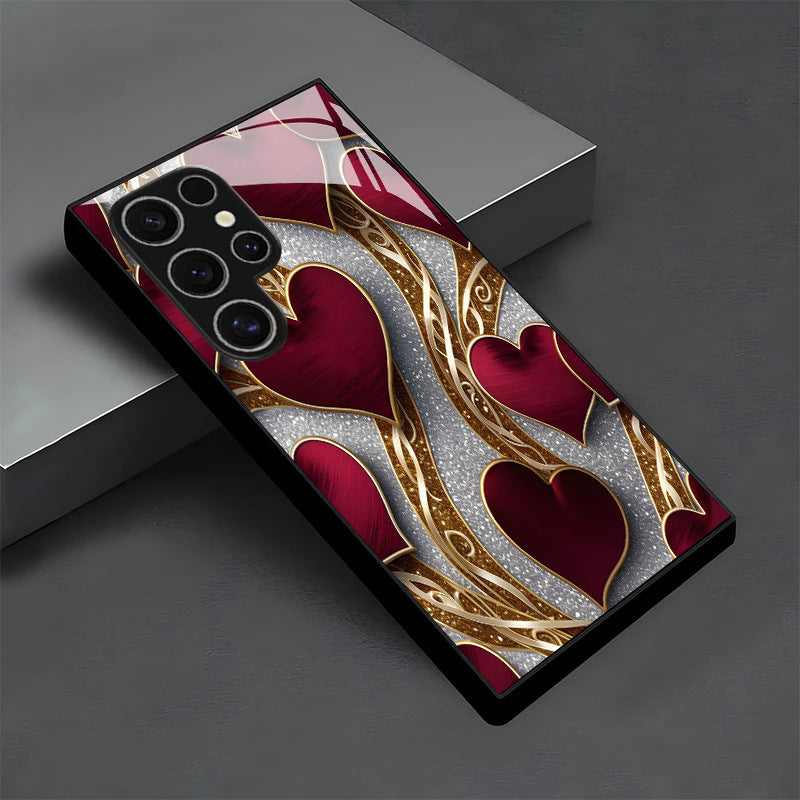 Red Heart Pattern Hard Case for Samsung