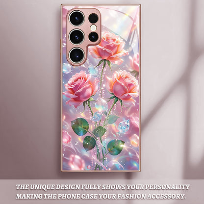 Colorful Pink Rose Pattern Hard Case for Samsung