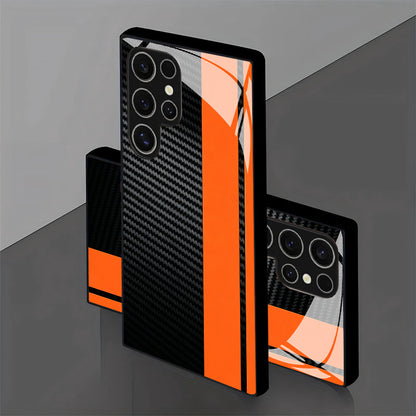 Orange Striped Pattern Hard Case for Samsung