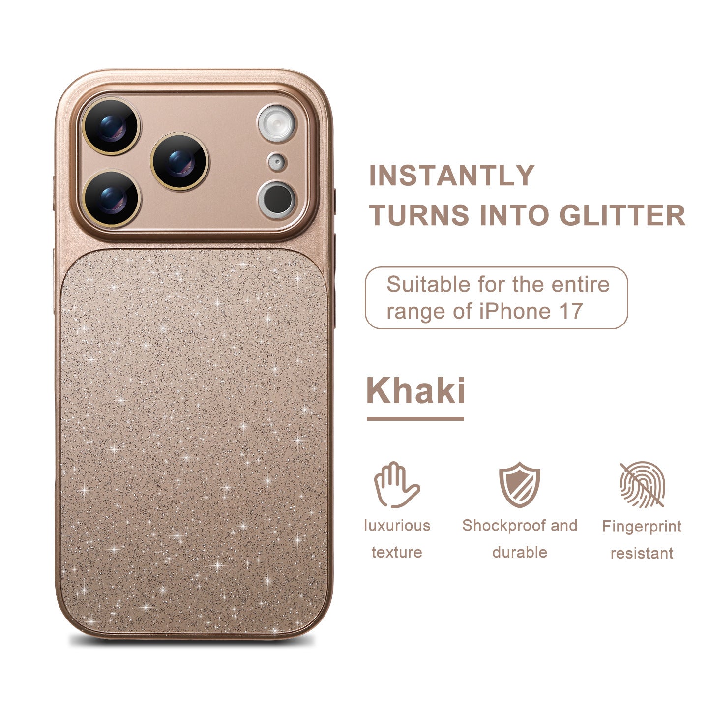 Lens Protection Glitter Matte Case for iPhone
