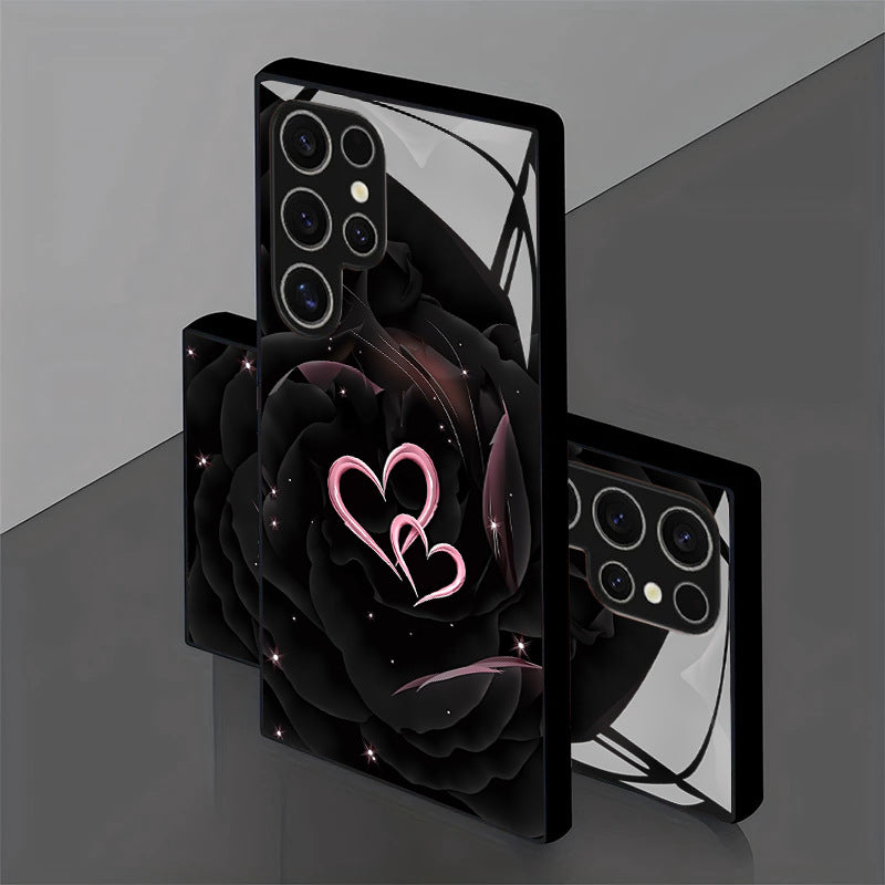 Black Rose Pink Heart Hard Case for Samsung