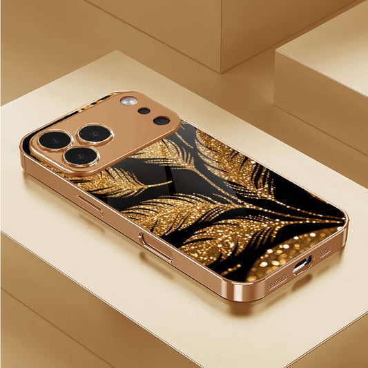 Golden Plume Pattern Case for iPhone