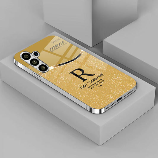 R Pattern Plating Frame Hard Case for Samsung