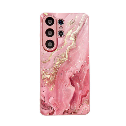 Gold Pink Marble Pattern Hard Case for Samsung