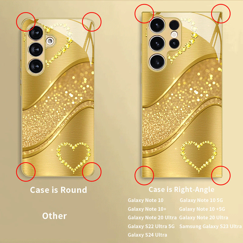 Gold Heart Pattern Hard Case for Samsung