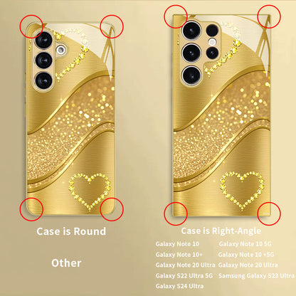 Gold Heart Pattern Hard Case for Samsung