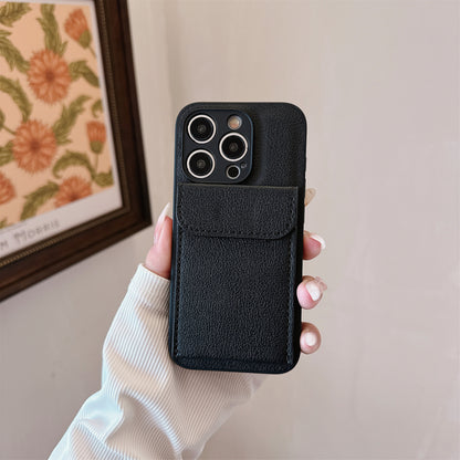 Litchi Grain Leather Wallet Case for iPhone