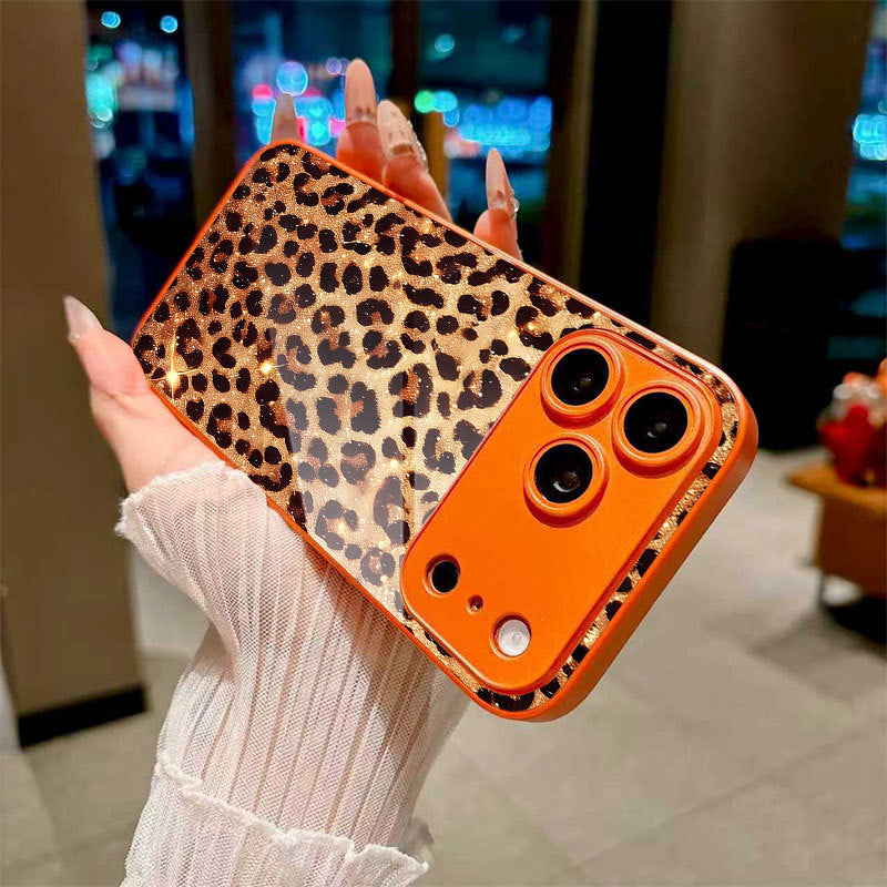 Leopard Print Orange Hard Case for iPhone