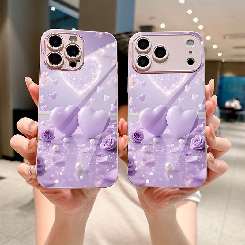 Purple Heart Pattern Hard Case for iPhone