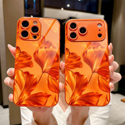 Ginkgo Leaf Pattern Orange Hard Case for iPhone