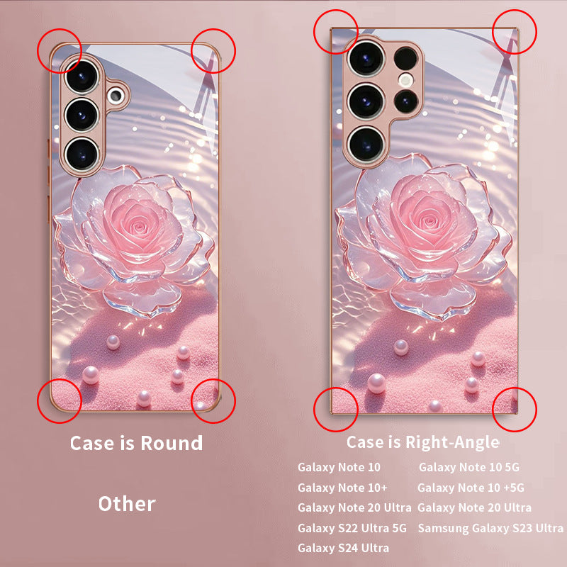 Transparent Rose Pattern Hard Case for Samsung