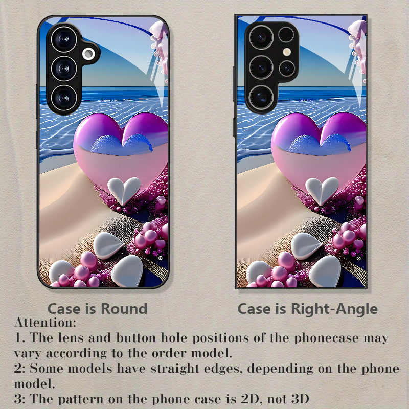 Pink-Purple Heart Pattern Hard Case for Samsung