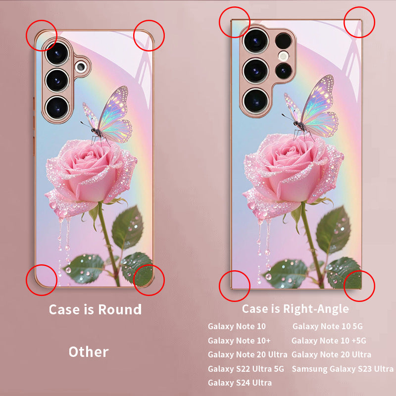 Rose Butterfly Pattern Hard Case for Samsung