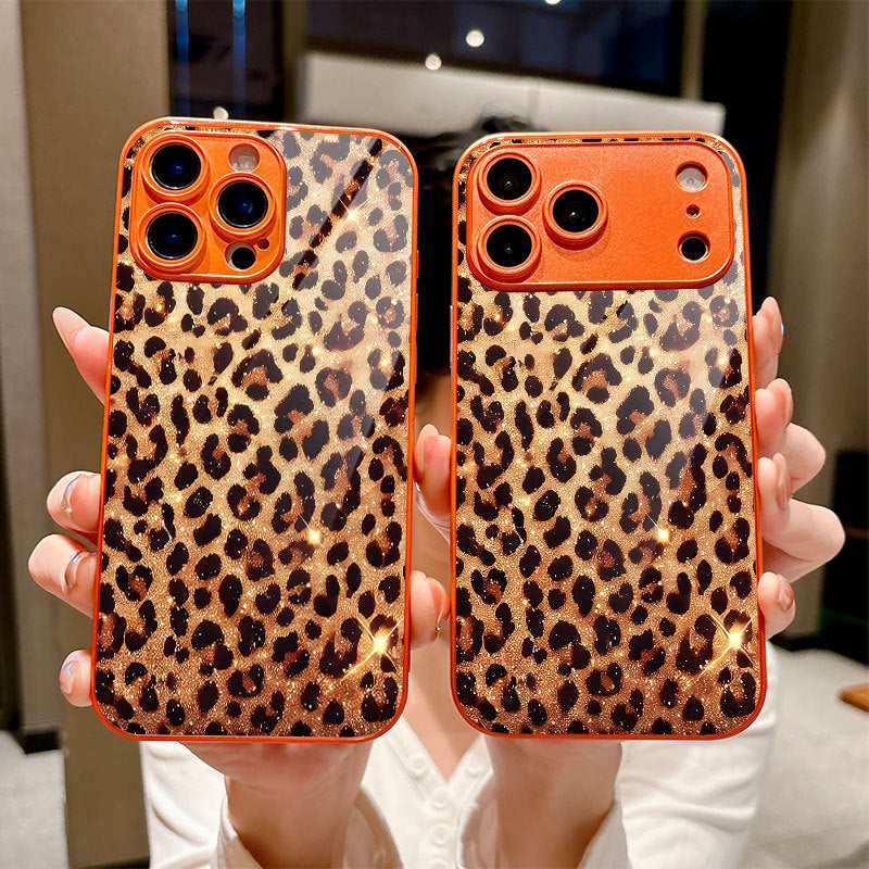 Leopard Print Orange Hard Case for iPhone