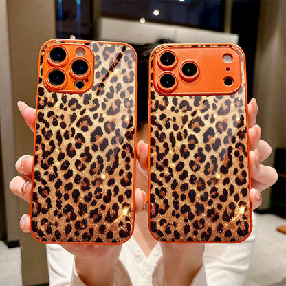 Leopard Print Orange Hard Case for iPhone