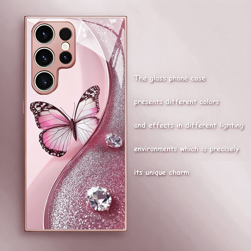 Diamond Butterfly Pattern Hard Case for Samsung